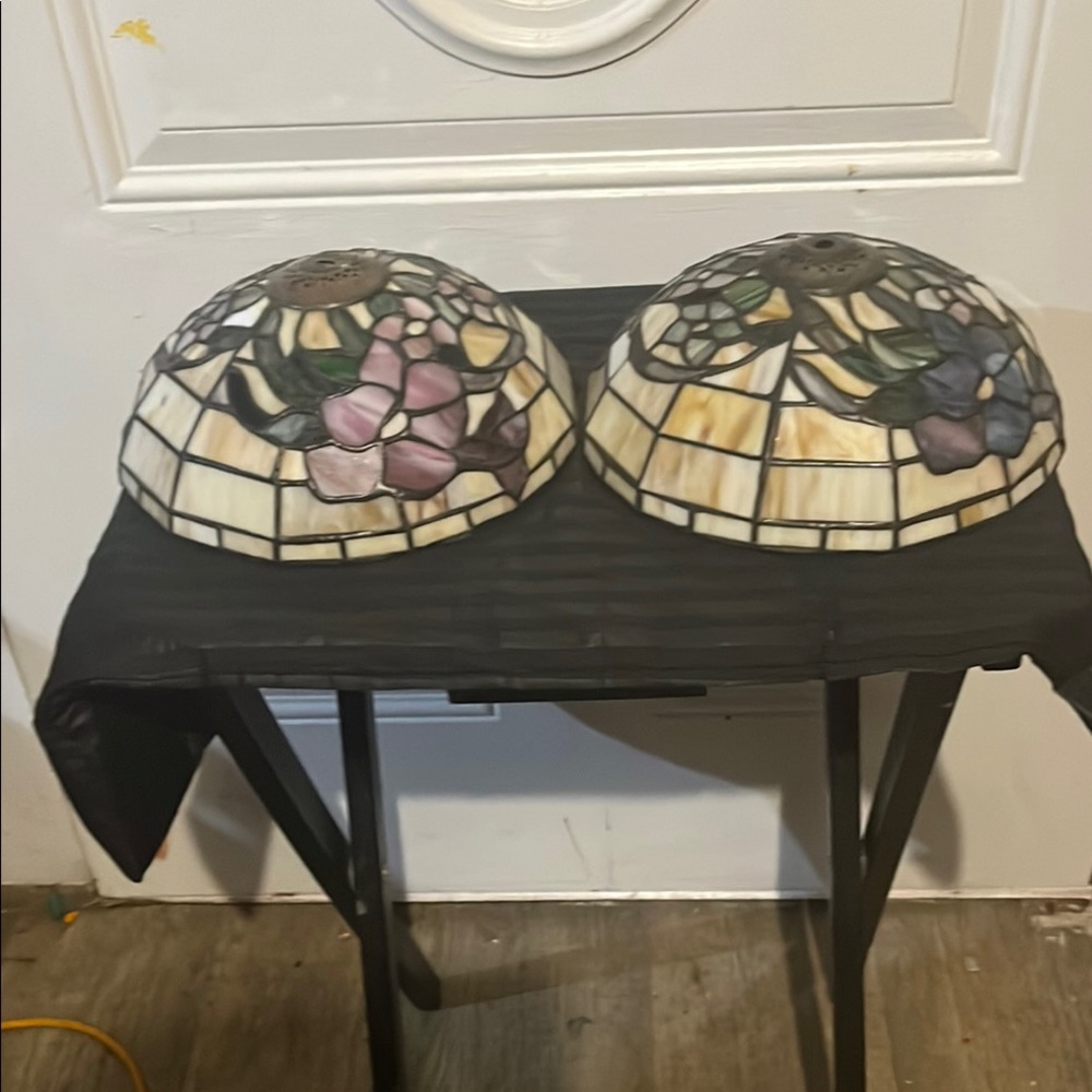 Stained Glass Lamp Shades with Floral Design